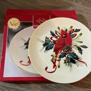 Lenox Winter Greeting Cheese plate with knife